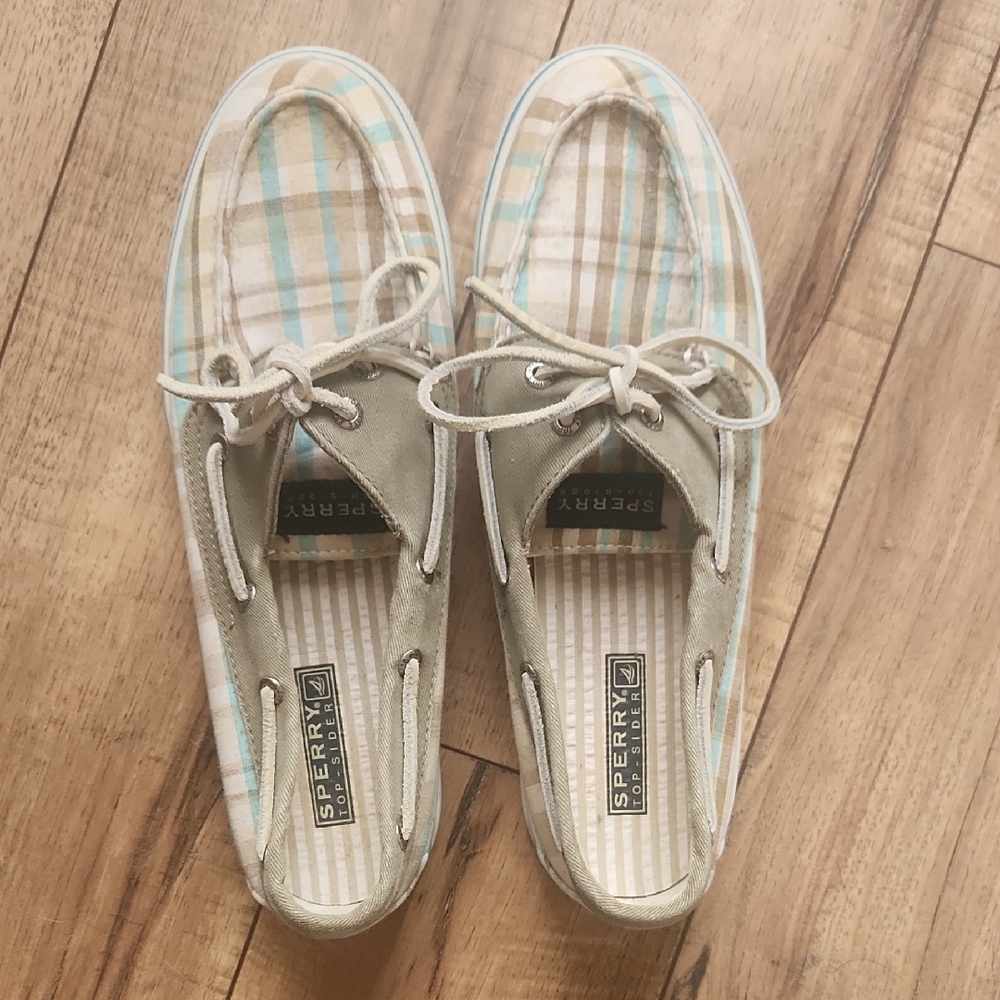Sperry Striped Canvas Boat Shoes